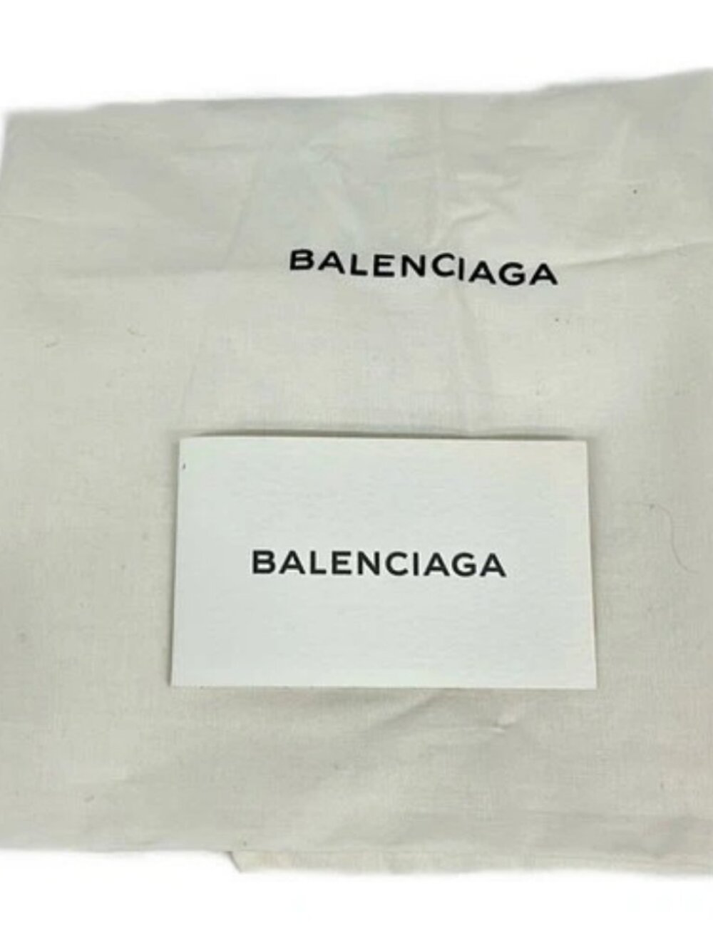 BALENCIAGA Navy Pochette 339937 Cream Black Canvas Leather - Shoulder Bag - Picture 8 of 10